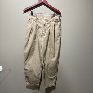 High Waisted Cropped Khakis